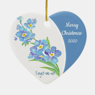 Aangepast kerstfeest vergeet me niet, geen bloem keramisch ornament