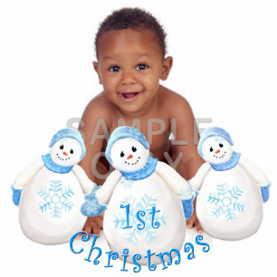 Aangepast kerstfeest voor baby's fotobeeldje ornament