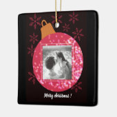 Aangepast kerstfeest zwarte foto-collage keramisch ornament (Links)
