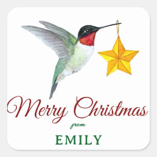 Aangepast kerstfeestje voor prettige kerst vierkante sticker