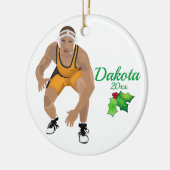 Aangepast kerstkerstornament Black - Geel Keramisch Ornament (Links)