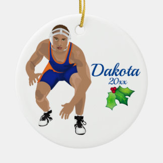 Aangepast kerstornament blauw met kruiden - Oranje Keramisch Ornament