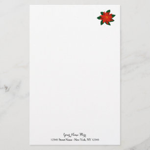 Aangepast kerstpapier met poinsettia briefpapier