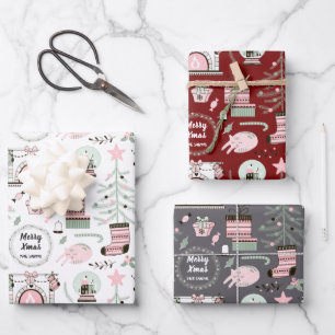 Aangepast kerstpatroon voor tekst inpakpapier vel