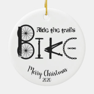 Aangepast kerstritsritme met fietspad op pad keramisch ornament