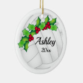 Aangepast kerstsierwit Volleyball Keramisch Ornament (Rechts)