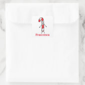 Aangepast kerstsnoepriet voor Cute Vierkante Sticker (Tas)