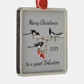 Aangepast kerstvrijwilliger voor kerst metalen ornament (Rechts)