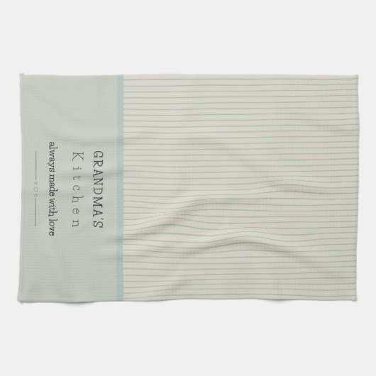 Aangepast keukencrème en Bleek blauw gestreept Theedoek (Horizontaal)