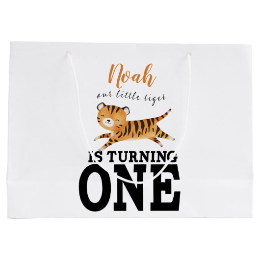 Aangepast Kinder eerste geboortedag monogram Groot Cadeauzakje (Achterkant)