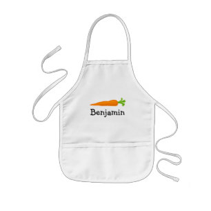 Aangepast kinder kookpron met wortelbostel schort