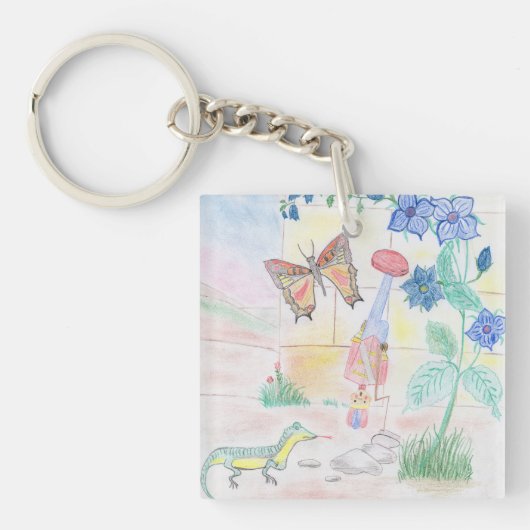 Aangepast Kinder kunstwerk, Nutcracker speelgoed,  Sleutelhanger (Voorkant)