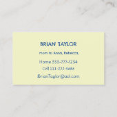 Aangepast Kinder kunstwerk, Nutcracker speelgoed,  Visitekaartje (Achterkant)