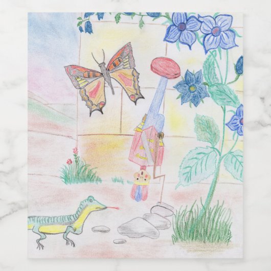 Aangepast Kinder kunstwerk, Nutcracker speelgoed, Wijn Etiket (Enkel label)