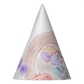 Aangepast Kinder kunstwerk, twee leuke muis, bloem Feesthoedjes (Links)