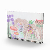 Aangepast Kinder kunstwerk, twee leuke muis, bloem Fotoblokken (Rechts)