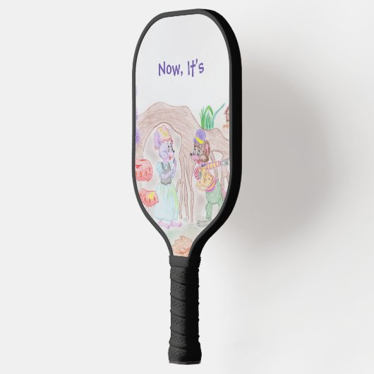 Aangepast Kinder kunstwerk, twee leuke muis, bloem Pickleball Paddle (Links)