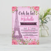 Aangepast Kinder Paris Birthday Party Kaart (Staand voorkant)
