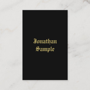 Aangepast Klassiek Zwart En Goud Typografie Schrif Visitekaartje