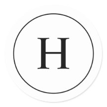 Aangepast Klassiek Zwart en Wit Elegant Monogram