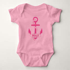 Aangepast klein meisje met anker Baby Tutu Bodysui Romper