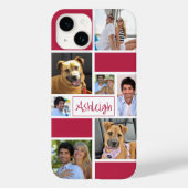 Aangepast kleurenblok 7 Foto Collage Aangepast Case-Mate iPhone Case (Achterkant)