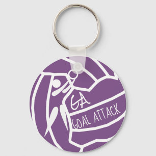 Aangepast kleurendoel-aanval, GA-netball Clipart Sleutelhanger