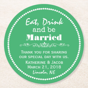 Aangepast kleurenhuwelijk Bedankt voor je plezier Ronde Kartonnen Onderzetter