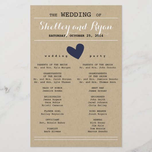 Aangepast kleurenprogramma Eenvoudig harthuwelijk (Voorkant)