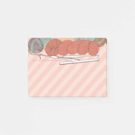 aangepast kleurgaren schuint haksteenkoraal post-it® notes (Voorkant)