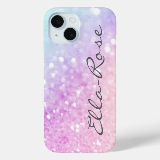 Aangepast kleurig glitter Iridescent Elegant Case-Mate iPhone Case (Achterkant)