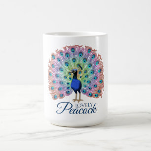 Aangepast kleurig pacock koffiemok