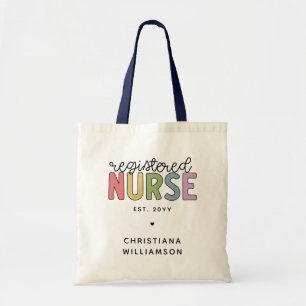 Aangepast kleurrijk geregistreerd zurenRN Afstuder Tote Bag