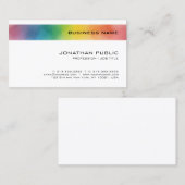 Aangepast, kleurrijk, modern, minimaal ontwerp visitekaartje (Voorkant / Achterkant)