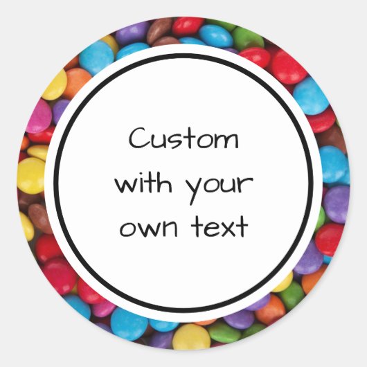 Aangepast kleurrijk Snoep Button Ronde Sticker (Voorkant)