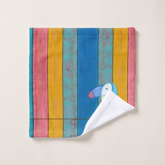 Aangepast, kleurrijk toucum om Rustisch hout te be Bad Handdoek (Wasdoekje)