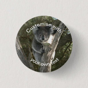 Aangepast klimmen Koala een boom Ronde Button 3,2 Cm