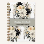 Aangepast kookboek met B&W Bloemen Notitieboek (Voorkant)
