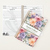 Aangepast Kookboek Roze Bloemen Recepten Notitiebo Notitieboek (Binnen)