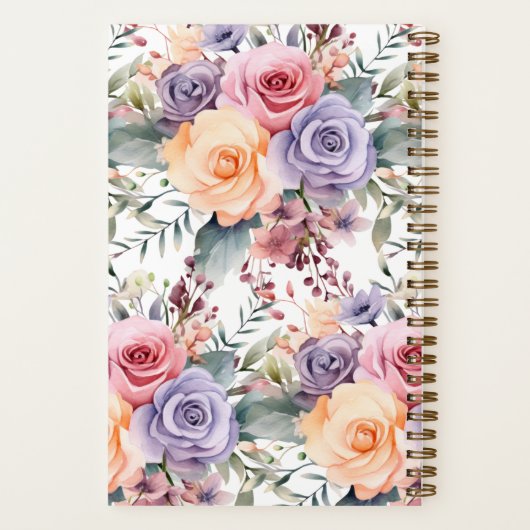 Aangepast Kookboek Roze Bloemen Recepten Notitiebo Notitieboek (Achterkant)