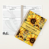 Aangepast kookboek Zonnebloem Bloemen Recepten Not Notitieboek (Binnen)