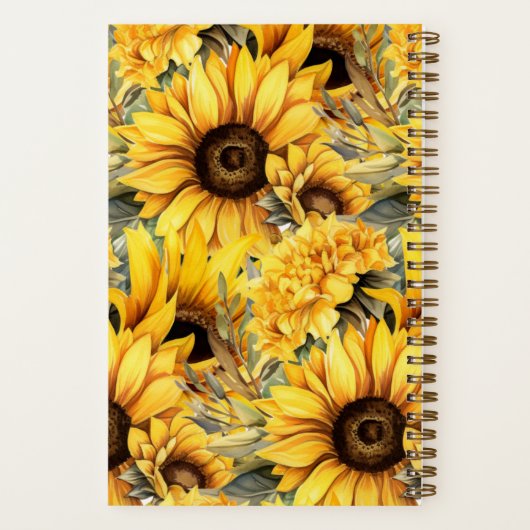 Aangepast kookboek Zonnebloem Bloemen Recepten Not Notitieboek (Achterkant)