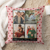 Aangepast Koppel 4 Foto Modern Chique Elegant Kussen (Deken)