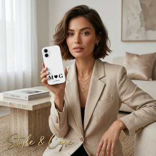 Aangepast Koppels Monogram Hart Markering iPhone 16 Hoesje