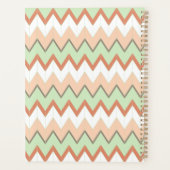 Aangepast koraal Rood Oranje Roze Floral Chevron Z Planner (Achterkant)