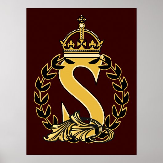 Aangepast kroonmonogram - S Poster (Voorkant)