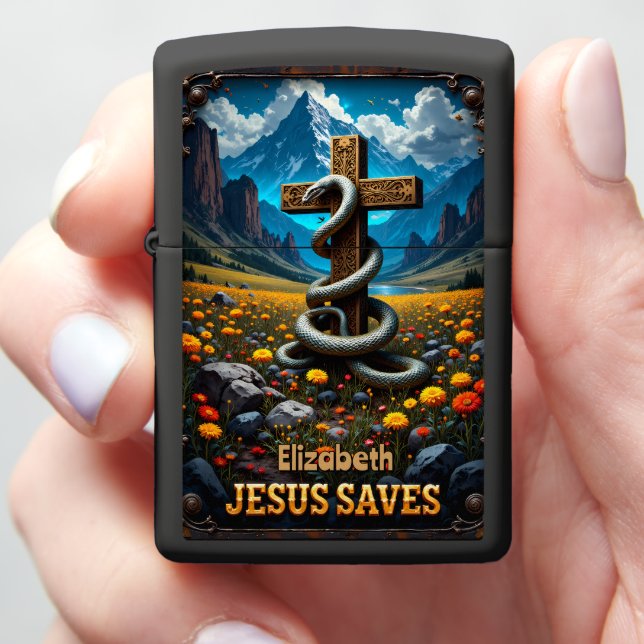 Aangepast Kruis & Slang: Jezus Redt Aandenken (In Hand)