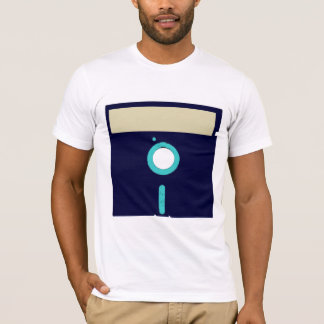 Aangepast label diskettestation shirt