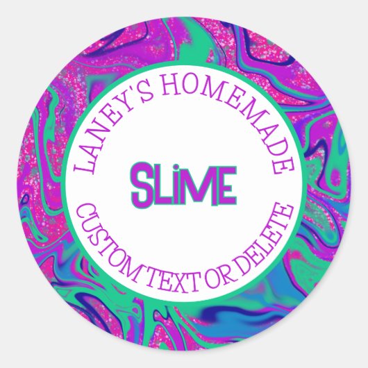 Aangepast Label Kleurrijke Swirl Slime Product Lab (Voorkant)