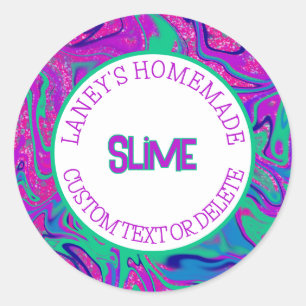 Aangepast Label Kleurrijke Swirl Slime Product Lab